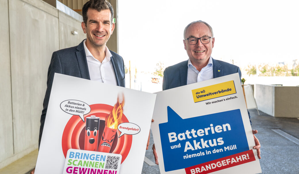 Christian Macho, Pr&auml;sident der N&Ouml; Umweltverb&auml;nde (links) und Stephan Pernkopf, LH-Stellvertreter (rechts)